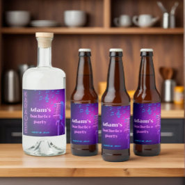 Aangepast Neon Karaoke Avond Verjaardagsfeest Voor Likeurfles Etiket