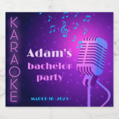 Aangepast Neon Karaoke Avond Verjaardagsfeest Voor Likeurfles Etiket (Enkel label)