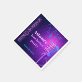 Aangepast Neon Karaoke Avond Verjaardagsfeestje vo Servet (Hoek)