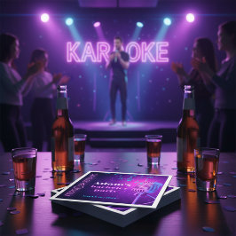 Aangepast Neon Karaoke Avond Verjaardagsfeestje vo Servet