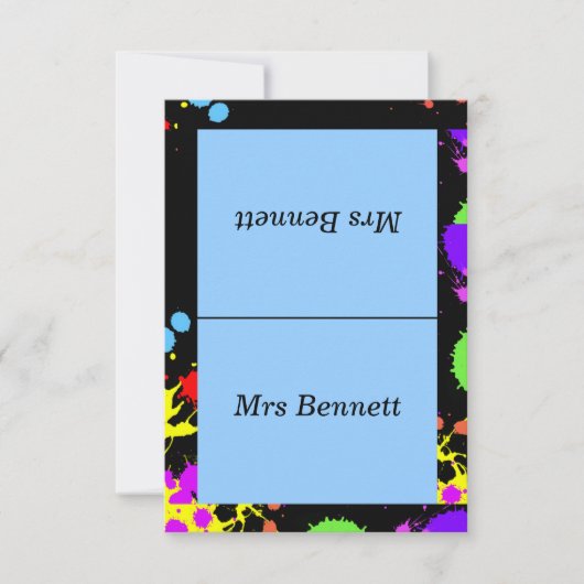 Aangepast, Neon Paint, Tafel, Escort Kaarten (Voorkant)