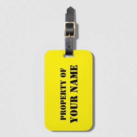 Aangepast neongeel bezit van bagagelabels (Voorkant (verticaal))