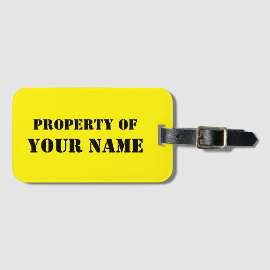 Aangepast neongeel bezit van bagagelabels (Voorkant (horizontaal))
