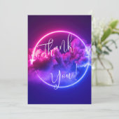 Aangepast neonteken Roze en Paarse wolken leeg Kaart (Staand voorkant)