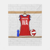 Aangepast netball-uniform fleece deken (Voorkant)