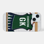 Aangepast Netball-uniform iPhone 15 Case (Achterkant horizontaal)