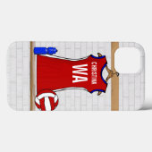 Aangepast netball Uniform Red met blauw en wit Case-Mate iPhone Case (Achterkant (horizontaal))