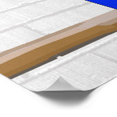 Aangepast netball Uniform Red met blauw en wit Poster (Hoek)