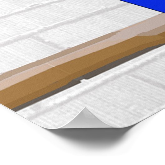 Aangepast netball Uniform Red met blauw en wit Poster (Hoek)