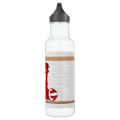 Aangepast netball Uniform Red met blauw en wit Waterfles (Rechts)