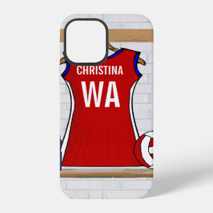 Aangepast Netbaluniform Rood met Blauw en Wit iPhone 12 Hoesje