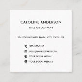 Aangepast netwerk voor sociale media-pictogrammen  vierkante visitekaartje (Voorkant)