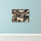 Aangepast Neutraal Abstract Strepen Patchwork Aspe Canvas Afdruk (Insitu (Houten vloer))