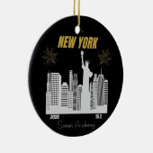 Aangepast New York 2025 Marathon Runner Cadeau Keramisch Ornament (Rechts)