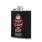 Aangepast niet kalm en Jouw tekst zwart houden Heupfles (Links)