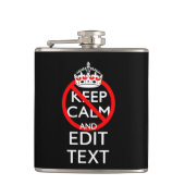 Aangepast niet kalm en Jouw tekst zwart houden Heupfles (Voorkant)