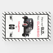 Aangepast niet-oude klassieke auto  verjaardag spandoek (Horizontaal)