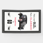 Aangepast niet-oude klassieke auto  verjaardag spandoek (Horizontaal)