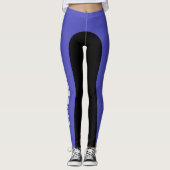 Aangepast Niet Stoppen Twee Tone Blauw En Zwart Leggings (Voorkant)
