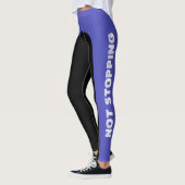 Aangepast Niet Stoppen Twee Tone Blauw En Zwart Leggings (Links)