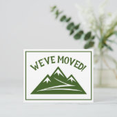 Aangepast nieuw adres van mountainbtain logo, verp aankondigingskaart (Staand voorkant)