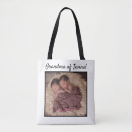 Aangepast nieuw babyfotograaf met tweelingen tote bag