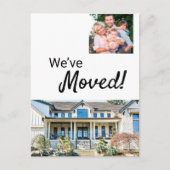 Aangepast nieuw beginadres Foto en nieuw adres Aankondigingskaart (Voorkant)