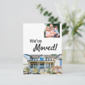 Aangepast nieuw beginadres Foto en nieuw adres Aankondigingskaart (Staand voorkant)