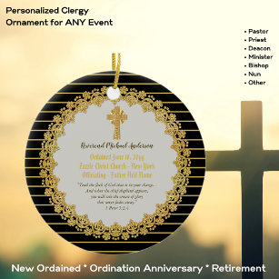 Aangepast nieuw ORDAINED Priest Pastor Deacon Keramisch Ornament