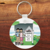 Aangepast nieuw startpunt - Cartoon met paar Sleutelhanger (Voorkant)