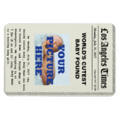 Aangepast Nieuws Papier Geboorte Aankondiging Magn Magneet (Horizontaal)