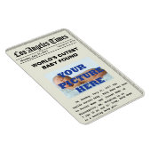 Aangepast Nieuws Papier Geboorte Aankondiging Magn Magneet (Rechterzijde)