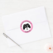 Aangepast niveau voor games als thuisdag ronde sticker (Envelop)