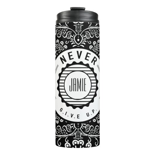 Aangepast NOOIT opgeven Thermosbeker (Voorkant)