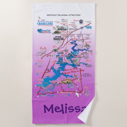 Aangepast noordoostelijk Oklahoma trekt strandhand Strandlaken (Voorkant)