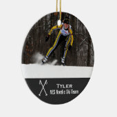 Aangepast noords kruisland Skiing Foto Collage Keramisch Ornament (Rechts)