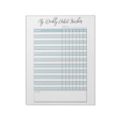 Aangepast Notitieblok blauwe weekly Habit Tracker (Linkerzijde)