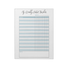 Aangepast Notitieblok blauwe weekly Habit Tracker