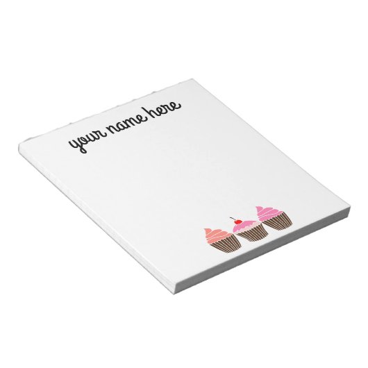 Aangepast Notitieblok Cupcake (Schuin)