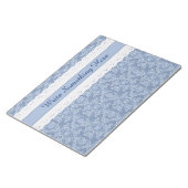 Aangepast Notitieblok Indigo Etnische Floral Faux  (Schuin)