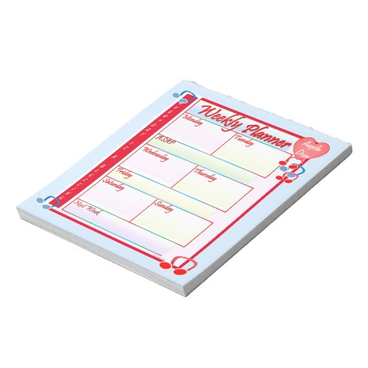 Aangepast Notitieblok Melody Weekly Planner (Linkerzijde)