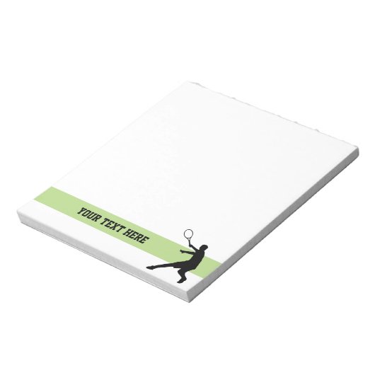 Aangepast notitieblok met silhouette tennisspeler (Linkerzijde)