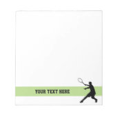 Aangepast notitieblok met silhouette tennisspeler (Voorkant)