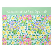 Aangepast Notitieblok of jotter, primroses, mint G (Voorkant)