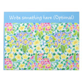 Aangepast Notitieblok of jotter, primroses, Sky Bl (Voorkant)