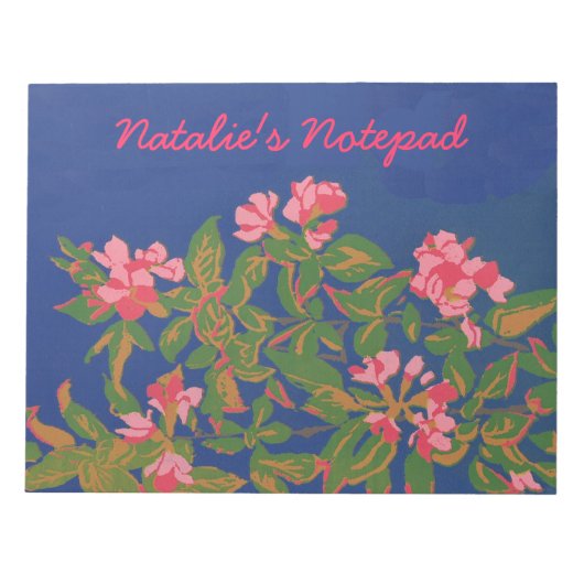 Aangepast Notitieblok of jotter, roze Japonica op  (Voorkant)
