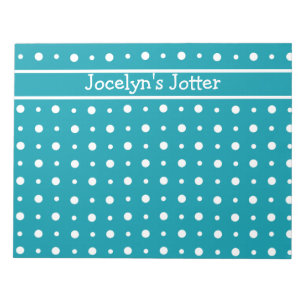 Aangepast Notitieblok of jotter, witte poolpunten