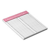 Aangepast Notitieblok op de lijst met roze 5,5 x 6 (Schuin)