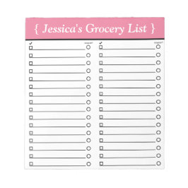 Aangepast Notitieblok op de lijst met roze 5,5 x 6