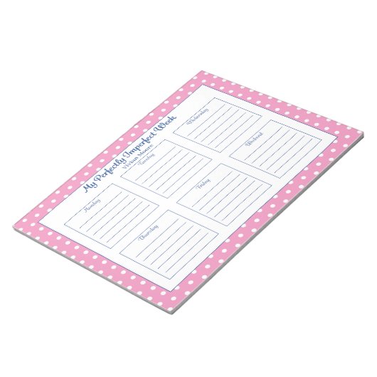 Aangepast Notitieblok Polka Dot Weekly Planner (Schuin)